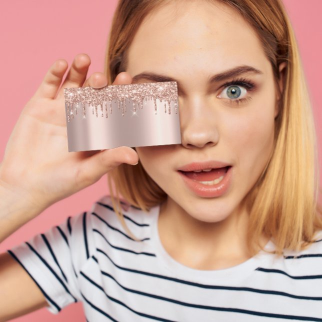 Beauty Studio Wellness-Center Lash Rose Gold Tropf Visitenkarte (Von Creator hochgeladen)