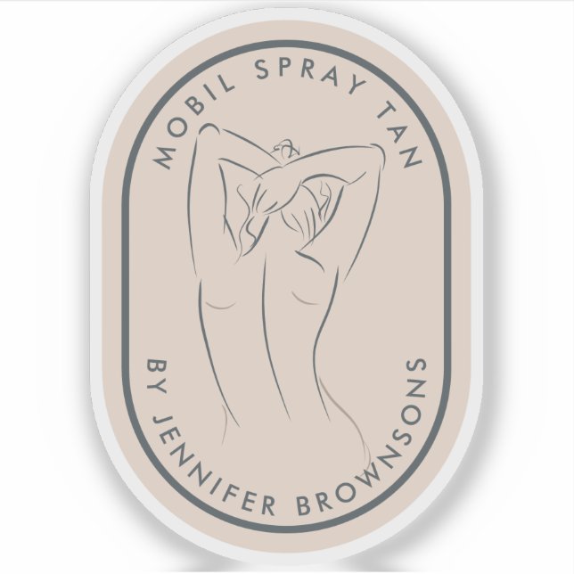 Beauty Tan Wellness-Center Body Rounded Decal Aufkleber (Vorderseite)