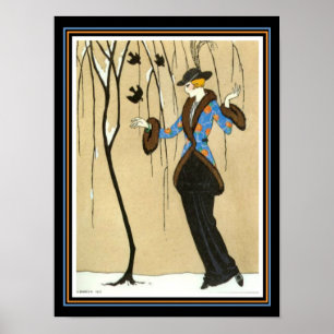 "Beauty & the Sparrow" Barbier Deko Print 12 x 16