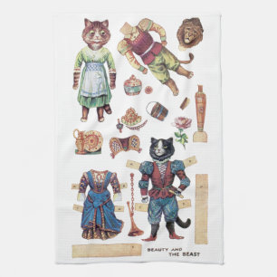 Beauty und das Biest, Paper Doll, Louis Wain Geschirrtuch