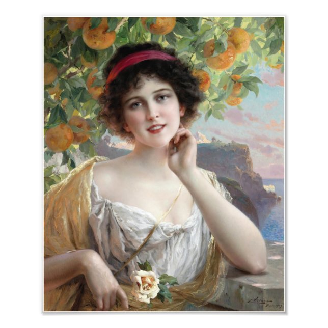 Beauty Under the Orange Tree by Émile Vernon Fotodruck (Vorne)