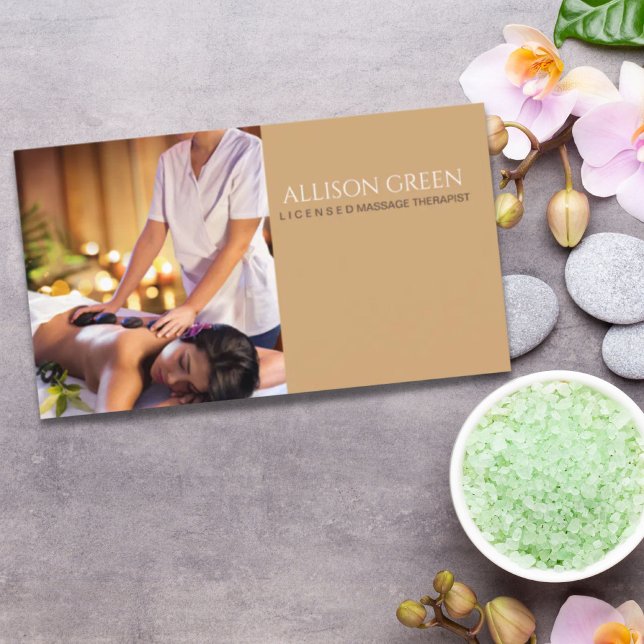 Beauty WELLNESS-CENTER Akupressur Hot Stone Massag Visitenkarte (Beauty SPA Acupressure Hot Stone Massage Salon Business Card)