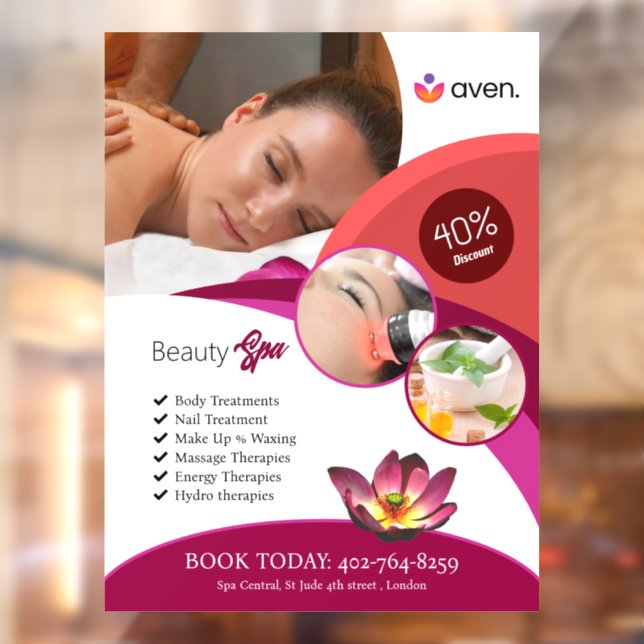 Beauty Wellness-Center Fensterheber Fensteraufkleber (Blatt 2)