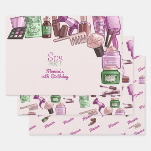 Beauty Wellness-Center Geburtstagsparty Geschenkpapier Set