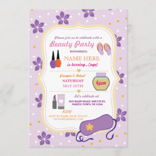 Beauty Wellness-Center Geburtstagsparty Relax Pamp Einladung