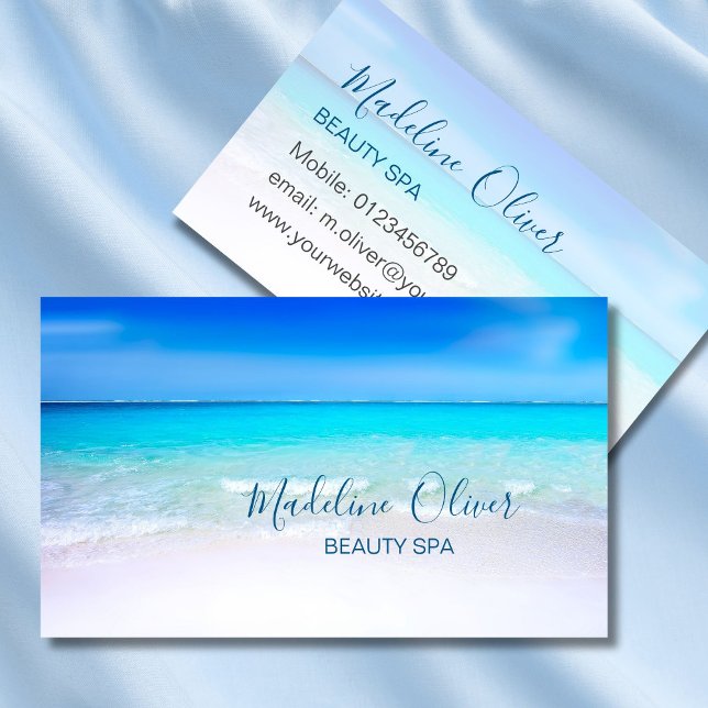 Beauty Wellness-Center Ocean Beach Blue Stilvoll Visitenkarte (Von Creator hochgeladen)