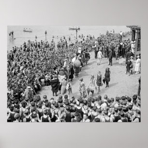 Beauty-Wettbewerb für Badegewässer in den 20er Jah Poster