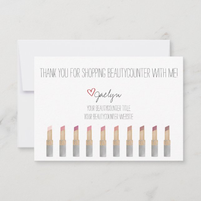 Beautycounter Hand gezeichnet Dankeskarte (Vorderseite)