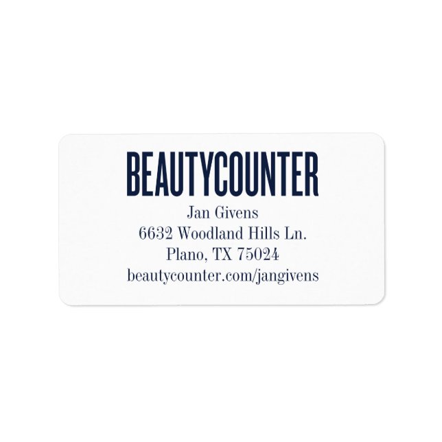 Beautycounter - neues Logo-Label Adressaufkleber (Vorne)