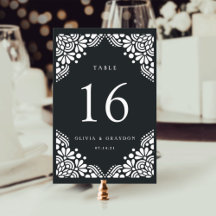 Beaux Arts Personalisierte Tischnummer Card