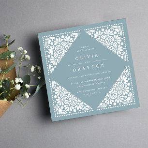 Beaux Arts Square Einladung zur Hochzeit   Tourmal