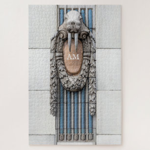Beaux Arts Walrus Skulptur Custom Monogram Puzzle