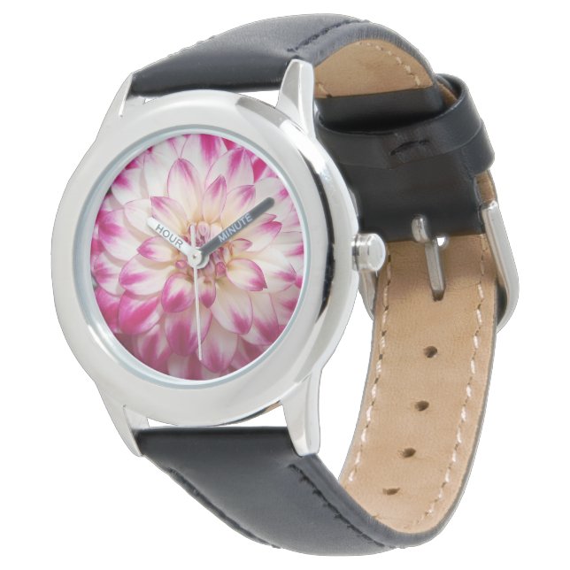 Beaux"Gaye Elise Beda", "Pink Blume", Taschen Armbanduhr (Schrägansicht)