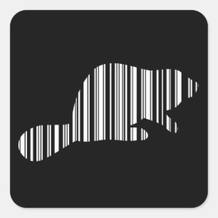 BEAVER BAR CODE - Muster für Tierstrichcode Quadratischer Aufkleber