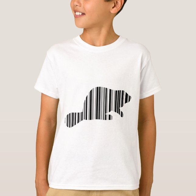 BEAVER BAR CODE - Muster für Tierstrichcode T-Shirt (Vorderseite)