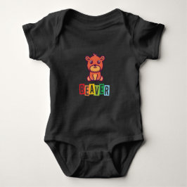 Beaver Blk Baby Jersey Bodysuit Strampler