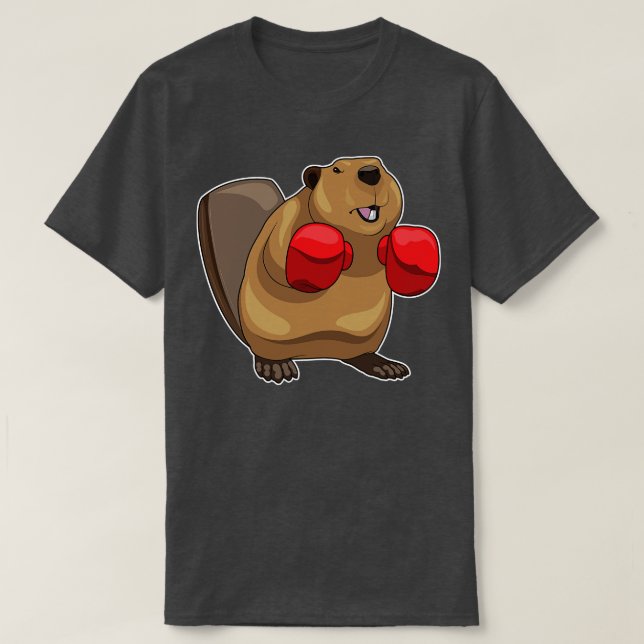 Beaver Boxer Boxhandschuhe T-Shirt (Design vorne)