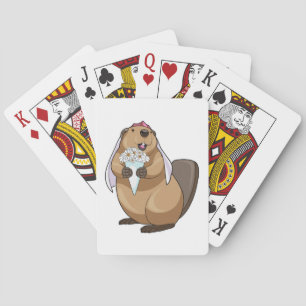 Beaver Bride Blume Wedding Spielkarten