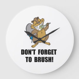 Beaver Brush Große Wanduhr