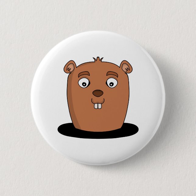 Beaver coming out of a hole button (Vorderseite)