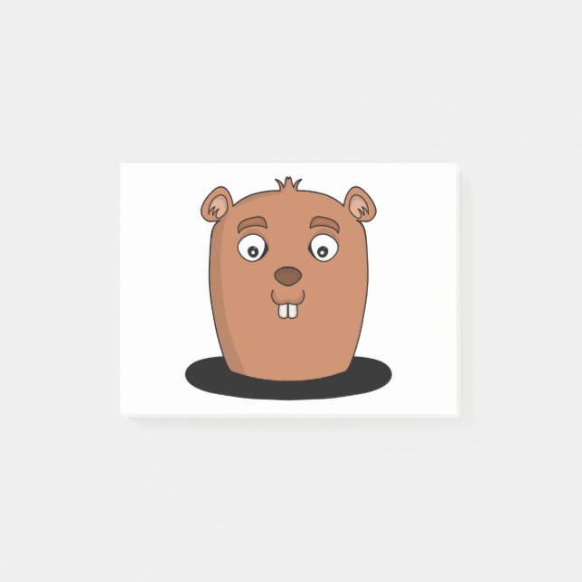 Beaver coming out of a hole post-it klebezettel (Vorderseite)