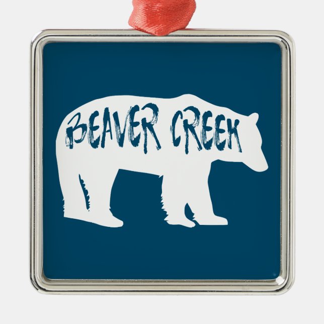 Beaver Creek Colorado Bear Ornament Aus Metall (Vorne)