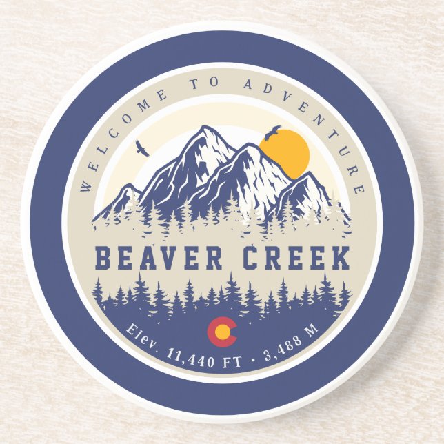 Beaver Creek Colorado Flag Berg Souvenir Getränkeuntersetzer (Vorne)