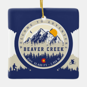 Beaver Creek Colorado Flag Berg Souvenir Keramikornament