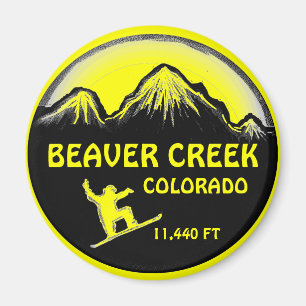 Beaver Creek Colorado Gelbe Snowboard-Kunstmagnet Magnet
