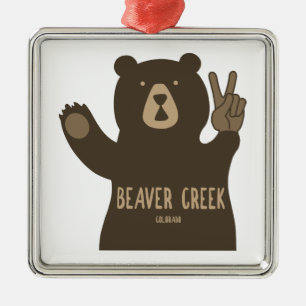 Beaver Creek Colorado Peace Bär Ornament Aus Metall