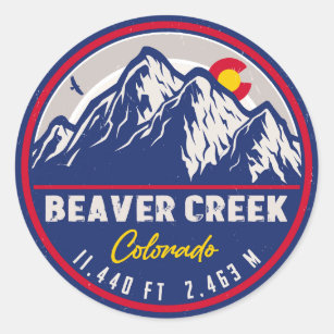 Beaver Creek Colorado Retro Sunset Souvenirs Runder Aufkleber