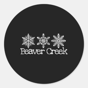 Beaver Creek Colorado Skifahren Schneeflocken Ski Runder Aufkleber