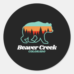 Beaver Creek Colorado Skifahren Snowboarden Bär Runder Aufkleber