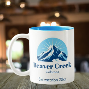 Beaver Creek Colorado USA Ski Souvenirkaffee Zweifarbige Tasse