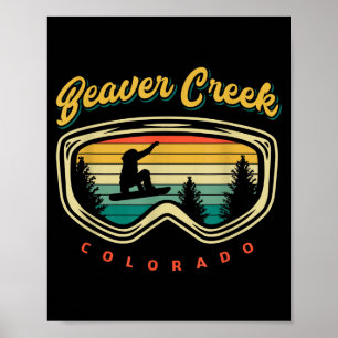 Beaver Creek Colorado Vintage-Farben-Snowboard Poster