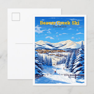 Beaver Creek Ski Colorado Reise Vintage Postkarte