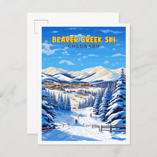 Beaver Creek Ski Colorado USA Vintage Reise Postkarte