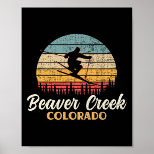 Beaver Creek Skifahren Colorado Vintage Bergski Poster