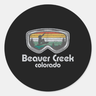 Beaver Creek Snowboarding Retro Colorado Snowboard Runder Aufkleber