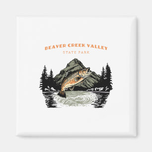 Beaver Creek Valley State Park Retro Vintage Fisch Magnet