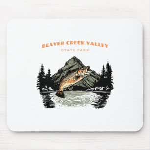Beaver Creek Valley State Park Retro Vintage Fisch Mousepad