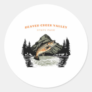 Beaver Creek Valley State Park Retro Vintage Fisch Runder Aufkleber