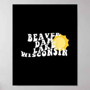 Beaver Dam Lake Wisconsin Wi Retro Wellige Souveni Poster