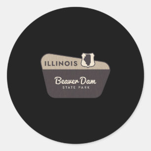 Beaver Dam State Park Illinois Willkommensschild U Runder Aufkleber
