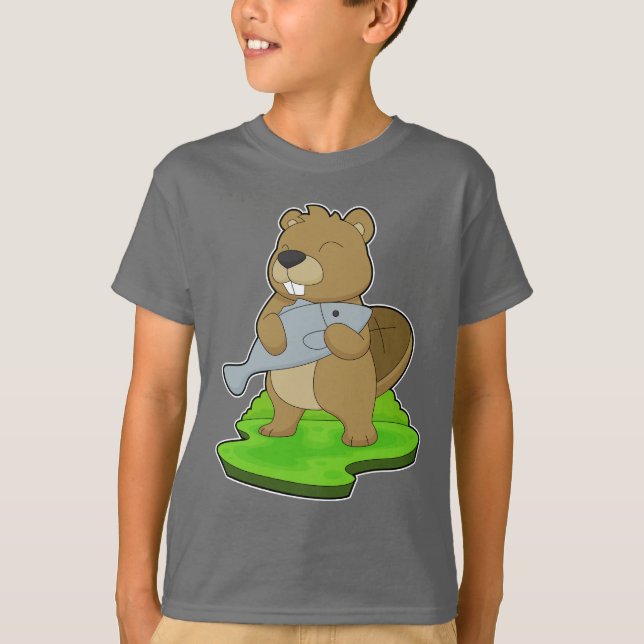 Beaver Fisher Fish T-Shirt (Vorderseite)