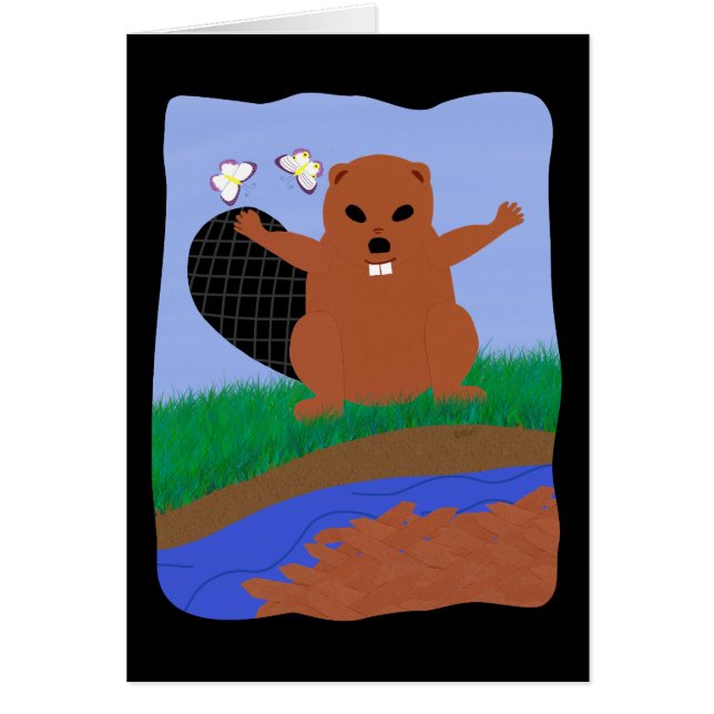 Beaver Gebäude Dam Cartoon Art (Vorne)