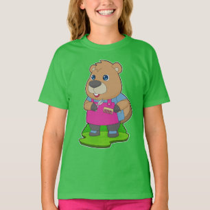 Beaver Hairdresser Schere Comb T-Shirt