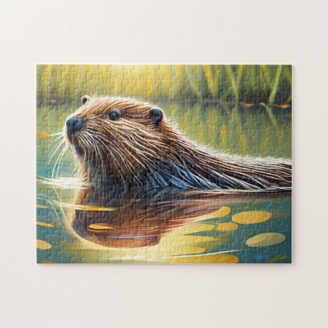 Beaver Jigsaw Puzzles Digitales Gemälde (Horizontal)