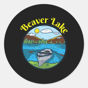 Beaver Lake Bekleidung Arkansas Retro Bootsfahrt Runder Aufkleber