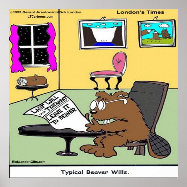 Beaver Living Wills Funny Rick London Poster (Vorne)